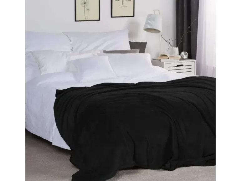 Beautissu Aurelia Decke 220x240cm Schwarz