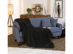 Beautissu Aurelia Decke 220x240cm Schwarz