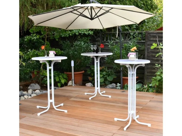Beautissu Bellini Stehtisch Ø80xH110cm Weiß