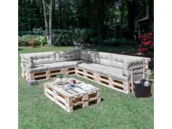 Beautissu ECO Elements Palettenkissen Seite 60x40x20cm Hellgrau