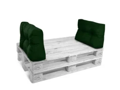 Beautissu ECO Style Palettenkissen Rücken 60x40x10cm Dunkelgrün 2tlg