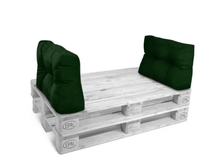 Beautissu ECO Style Palettenkissen Rücken 60x40x10cm Dunkelgrün 2tlg