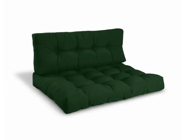 Beautissu ECO Style Palettenkissen Sitz 120x80x15cm Dunkelgrün + Rücken 1tlg