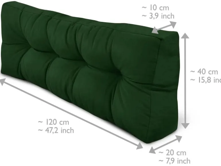 Beautissu ECO Style Palettenkissen Sitz 120x80x15cm Dunkelgrün + Rücken 1tlg