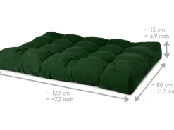 Beautissu ECO Style Palettenkissen Sitz 120x80x15cm Dunkelgrün + Rücken 1tlg