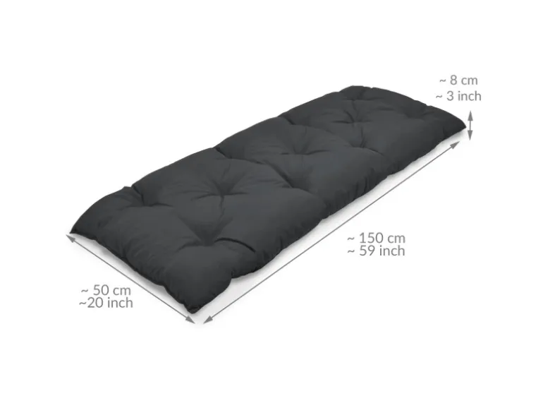 Beautissu Flair BK Bankpolster 150x50x8cm Graphitgrau