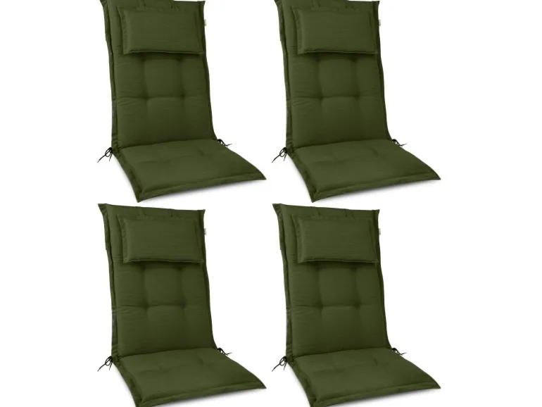 Beautissu HighLux HL Hochlehner 120x52x7cm Dunkelgrün 4tlg
