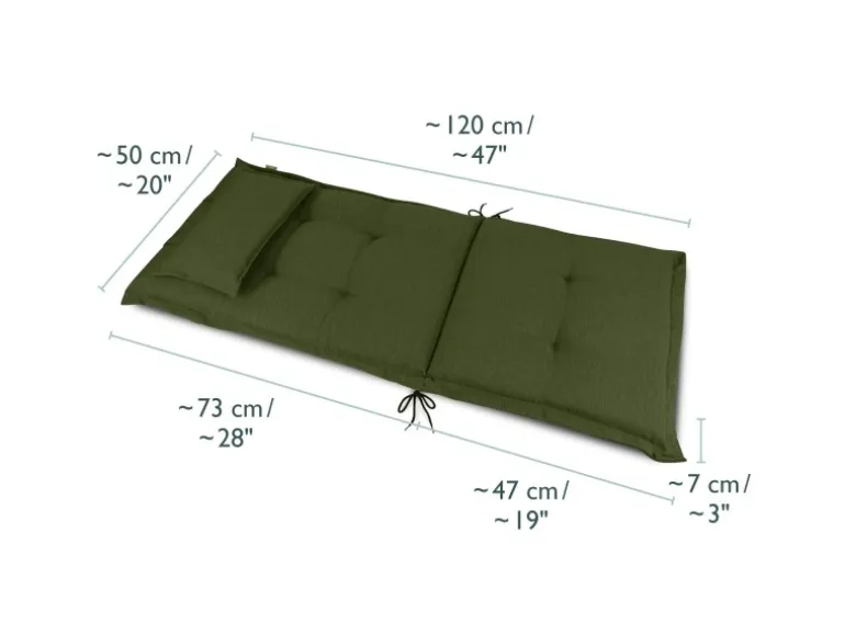 Beautissu HighLux HL Hochlehner 120x52x7cm Dunkelgrün 4tlg