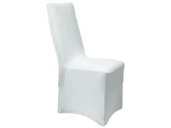 Beautissu Leona Stuhlhusse 95x45cm Weiß Stretch Bankett
