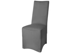 Beautissu Leona Stuhlhusse 95x45cm Anthrazit Stretch Bankett