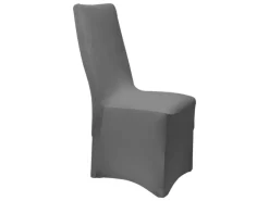 Beautissu Leona Stuhlhusse 95x45cm Anthrazit Stretch Bankett