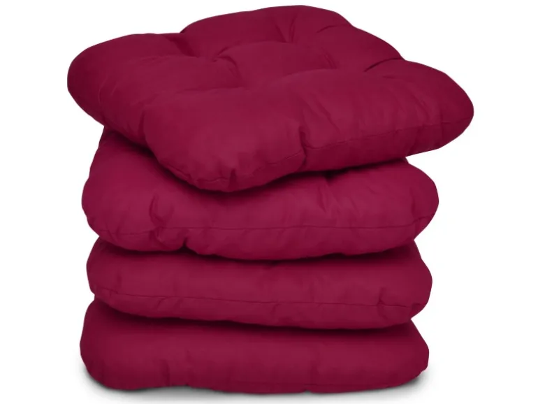 Beautissu Lisa Stuhlkissen 40x40x8cm Rot 4tlg