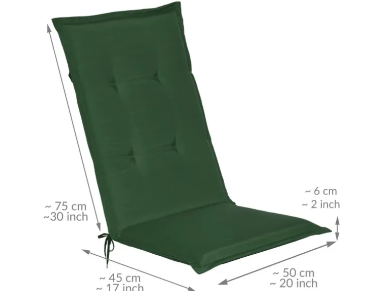Beautissu Loft HL Hochlehner 120x50x6cm Dunkelgrün
