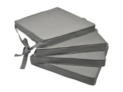 Beautissu Loft SK Stuhlkissen 45x40x5cm Hellgrau 4tlg