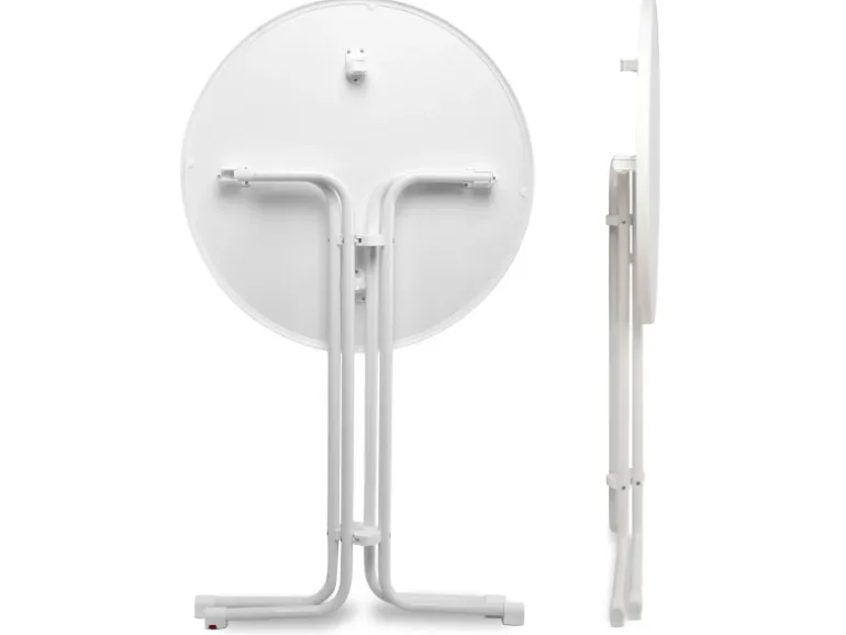 Beautissu Sylt Stehtisch Ø 80 cm Weiß