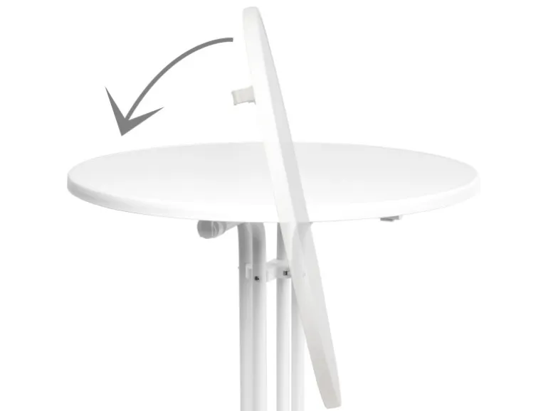 Beautissu Sylt Stehtisch Ø 80 cm Weiß