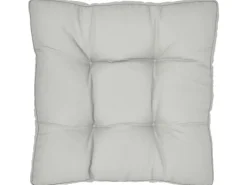 Beautissu Xluna Loungekissen Sitz 50x50x10cm Hellgrau
