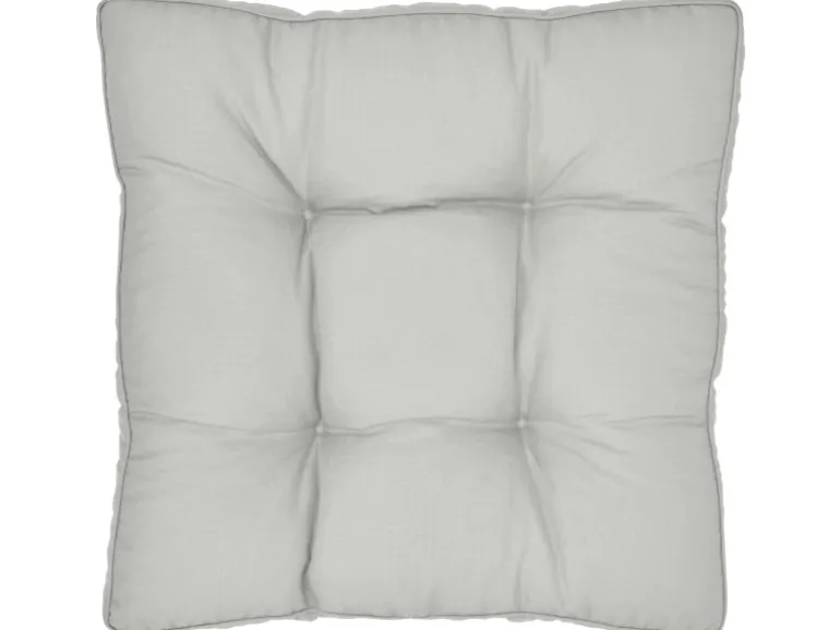 Beautissu Xluna Loungekissen Sitz 50x50x10cm Hellgrau