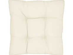 Beautissu Xluna Loungekissen Sitz 50x50x10cm Natur