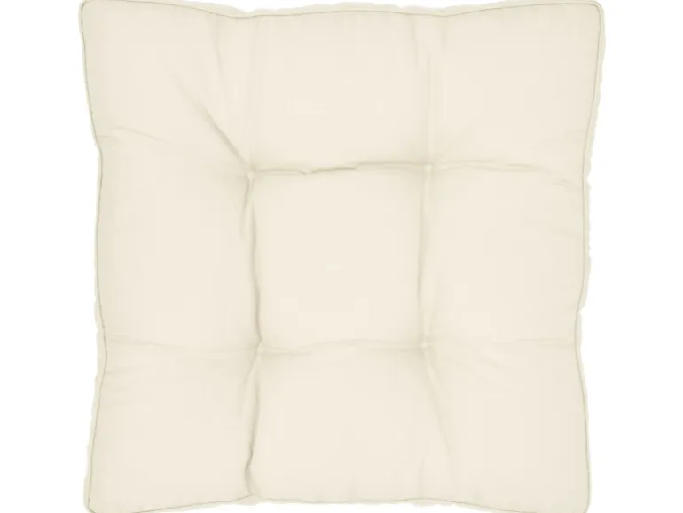 Beautissu Xluna Loungekissen Sitz 50x50x10cm Natur
