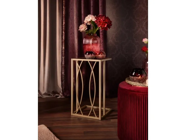 Beistelltisch Blush Bordeaux Eckig 54 cm x 30 cm x 30 cm Gold