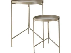Beistelltisch 2er Set Eisen Sandfarben