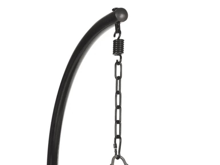 Beliani Hängesessel Grau Schwarz 97x97x199