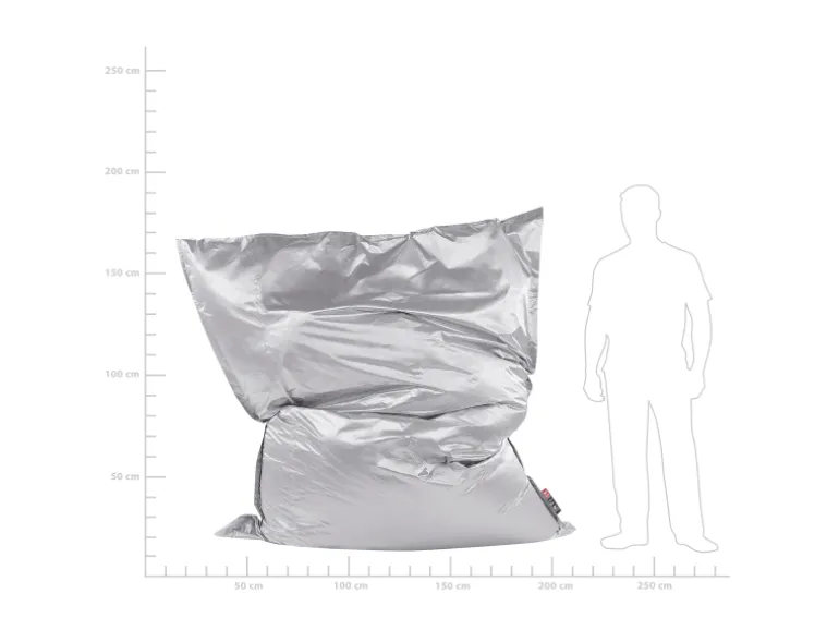 Beliani Sitzsack FUZZY Silber 180x230x20