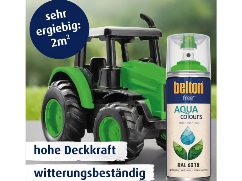 Belton Free AQUAcolours Buntlack RAL 6018 Gelbgrün matt 400 ml