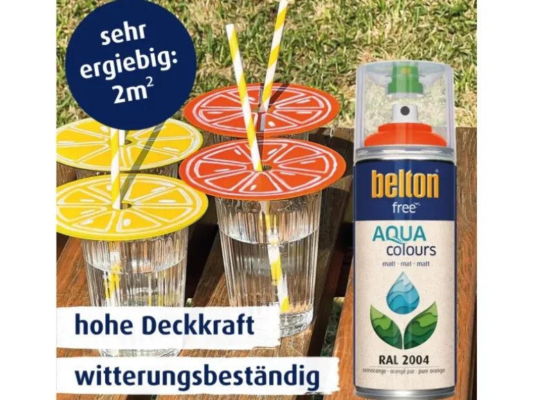 Belton Free AQUAcolours Buntlack RAL 2004 Reinorange mat 400 ml
