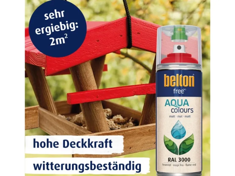 Belton Free AQUAcolours Buntlack RAL 3000 Feuerrot matt 400 ml