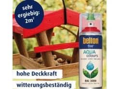 Belton Free AQUAcolours Buntlack RAL 3000 Feuerrot hochglänzend 400 ml