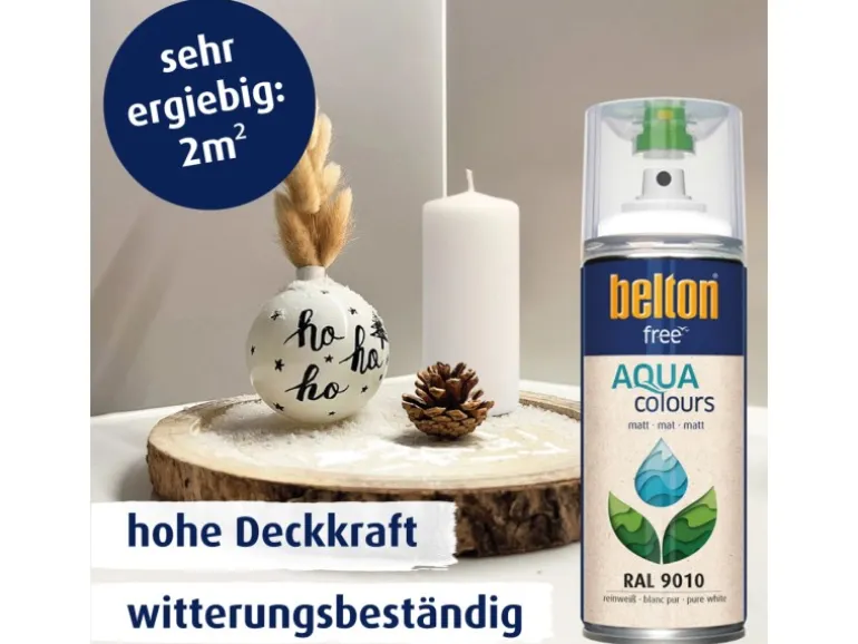 Belton Free AQUAcolours Buntlack RAL 9010 Reinweiß matt 400 ml