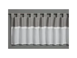 Bennetti Bistrogardine Batist mit Spitzenborte Silbergrau 45 x 135 cm