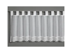 Bennetti Bistrogardine Naturoptik mit Häkelspitze Weiß 48 x 140 cm