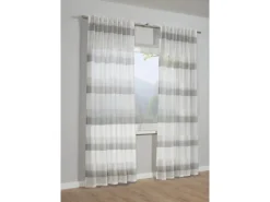 Bennetti Schal mit Gardinenband Etamine Grau 245 x 140 cm