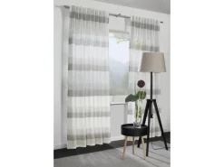 Bennetti Schal mit Gardinenband Etamine Grau 245 x 140 cm