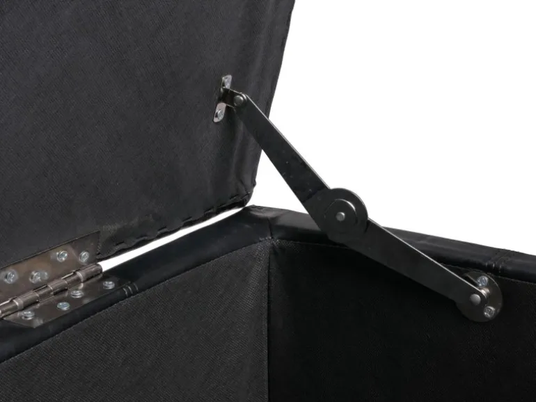 BERLINLODGE Aufbewahrungs-Truhe Sitzbank Lars 45x112x45cm Schwarz Leder & Kunstleder