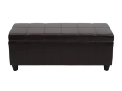 BERLINLODGE Aufbewahrungs-Truhe Lars 45x114x45cm Kunstleder Braun