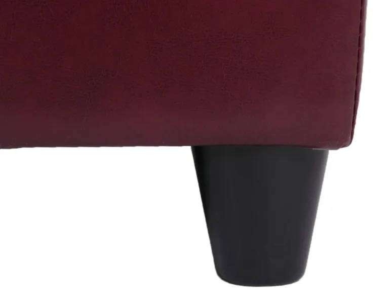 BERLINLODGE Aufbewahrungs-Truhe Sitzbank Lars 45x112x45cm Rot Leder & Kunstleder
