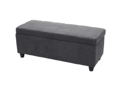 BERLINLODGE Aufbewahrungs-Truhe Lars 45x114x45cm Stoff/Textil Dunkelgrau