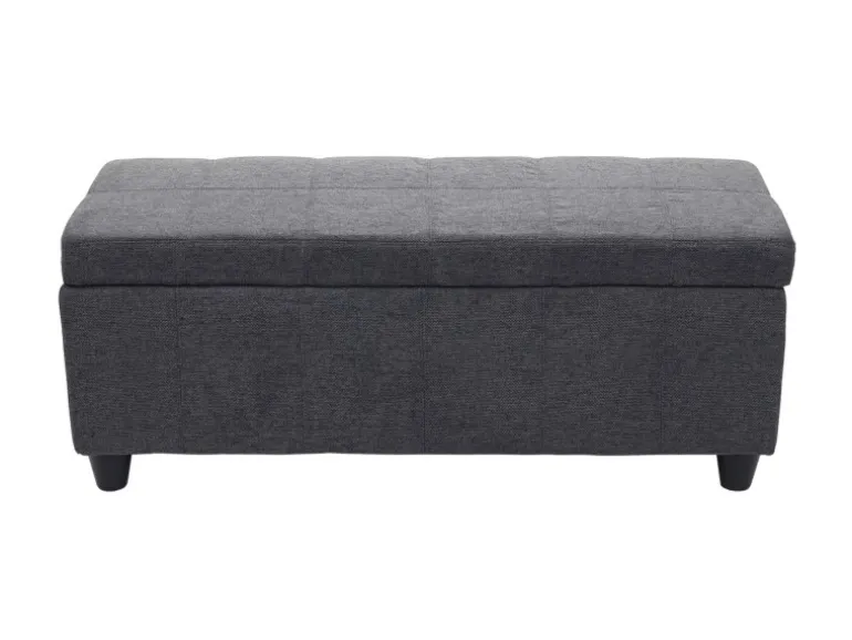 BERLINLODGE Aufbewahrungs-Truhe Lars 45x114x45cm Stoff/Textil Dunkelgrau