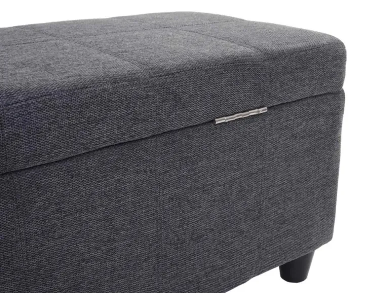BERLINLODGE Aufbewahrungs-Truhe Lars 45x114x45cm Stoff/Textil Dunkelgrau