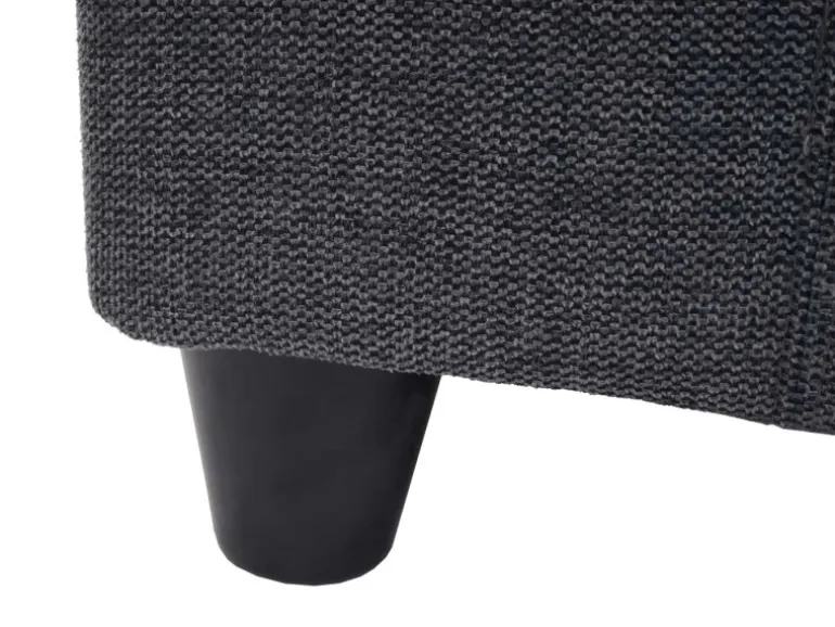 BERLINLODGE Aufbewahrungs-Truhe Lars 45x114x45cm Stoff/Textil Dunkelgrau