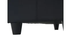 BERLINLODGE Aufbewahrungs-Truhe Lars 45x114x45cm Kunstleder Schwarz Matt