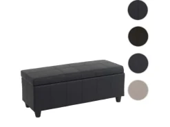 BERLINLODGE Aufbewahrungs-Truhe Lars 45x114x45cm Kunstleder Schwarz Matt