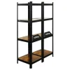 BERLINLODGE 2er Wohnregal Ragnar Set HxBxT 150x45x45cm Fachlast 100kg Vintagebraun-Schwarz