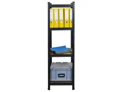 BERLINLODGE 2er Wohnregal Ragnar Set HxBxT 150x45x45cm Fachlast 100kg Vintagebraun-Schwarz