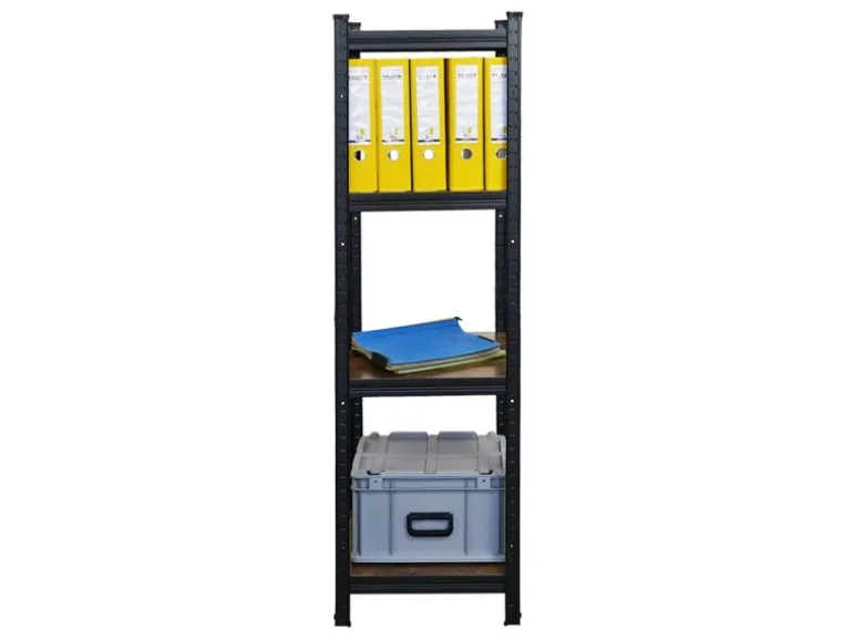 BERLINLODGE 2er Wohnregal Ragnar Set HxBxT 150x45x45cm Fachlast 100kg Vintagebraun-Schwarz