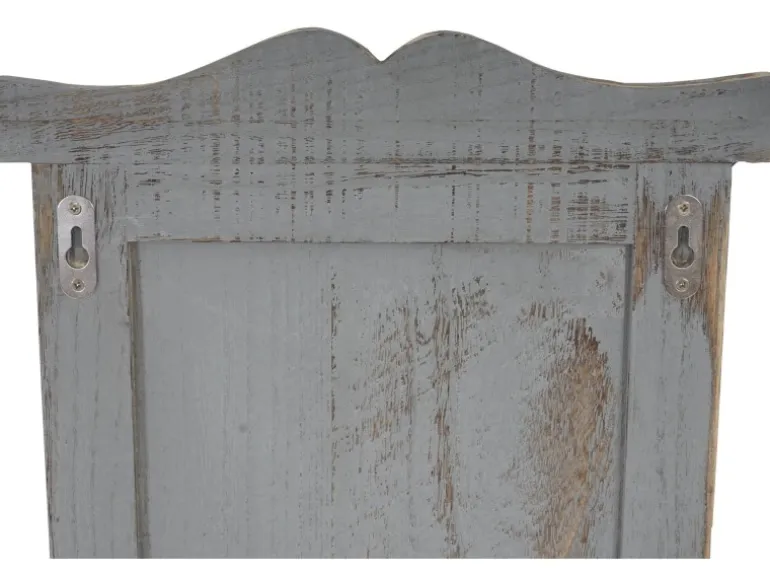BERLINLODGE Garderobe 2er-Set 109x28x5,5cm Wandhaken Holz Grau Shabby